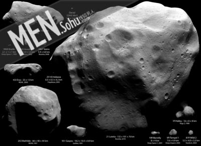 所有被人类探测器造访过的小行星和彗星照片
