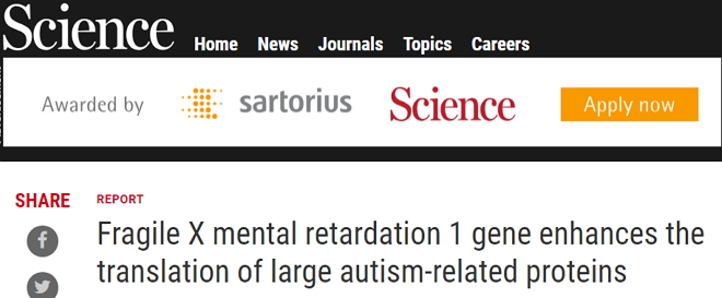 Science揭示：自闭症背后的遗传缺陷