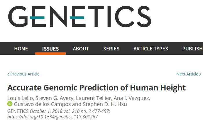 Genetics：新型“神器”能预测身高，未来可拓展评估疾病风险