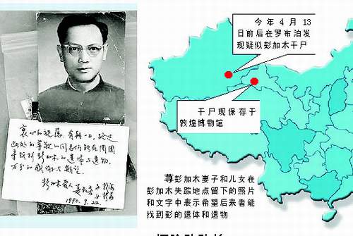 疑似彭加木干尸完成DNA检测 只差亲属一滴血