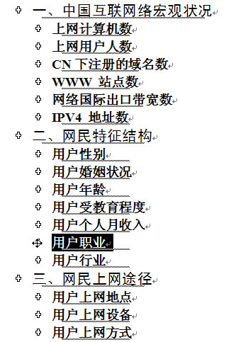 图13 在大纲视图中显示的标题
图13 在大纲视图中显示的标题