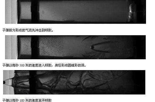 子弹射入明胶的三个瞬间