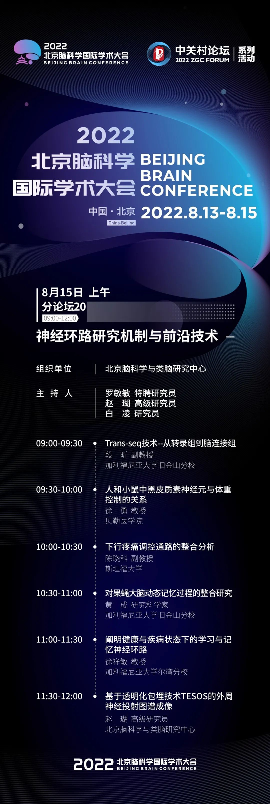 预告：神经环路等论坛开讲，北京脑科学国际学