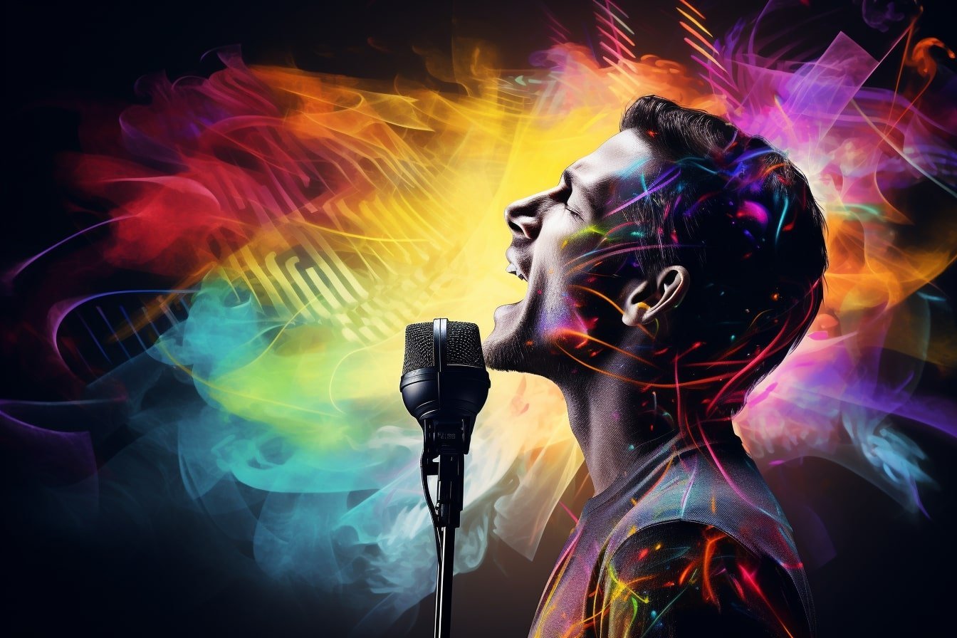 This shows a man singing.