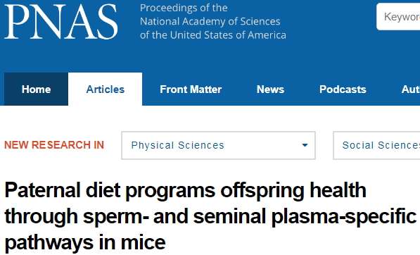 注意喽！爸爸饮食不好，影响后代健康| PNAS