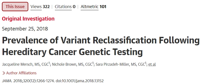 JAMA：基因检测不是“静态”的，近1/4“意义不确定突变”被重新分类