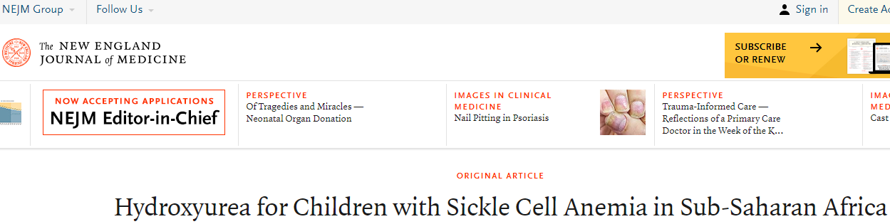 同时对抗镰状细胞贫血和疟疾！NEJM证明：这款药物可有效作用于非洲儿童